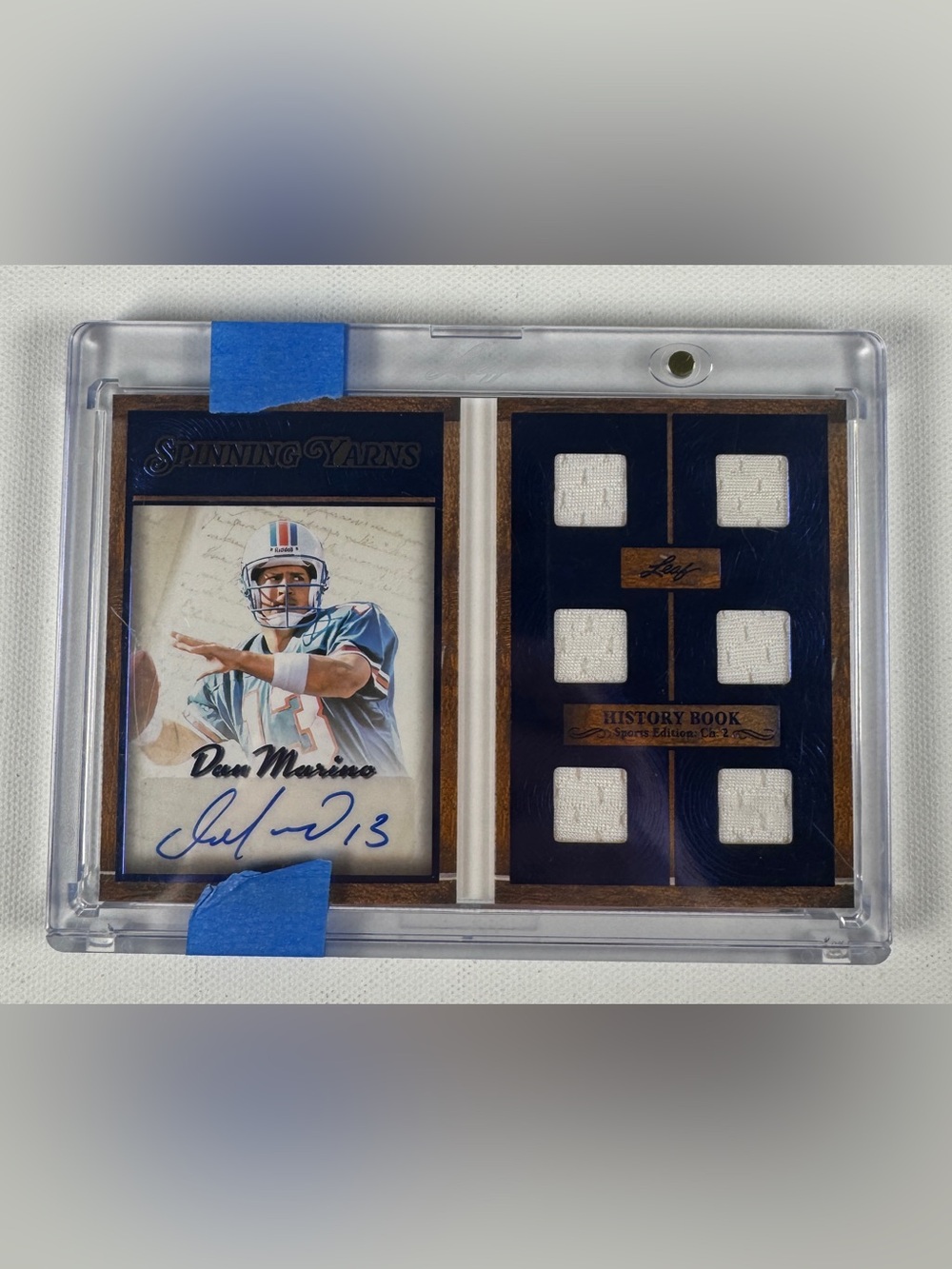 2025 Leaf History Book Dan Marino Spinning Yarns AUTO 6-PATCH BOOKLET 3/5